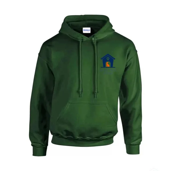 Military Green Hoodie Navy Logo