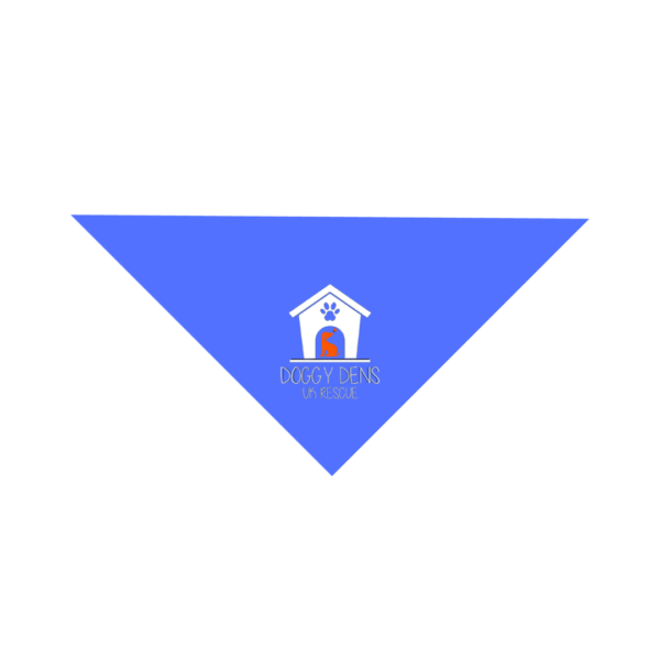 Royal Blue Dog Bandana White Logo