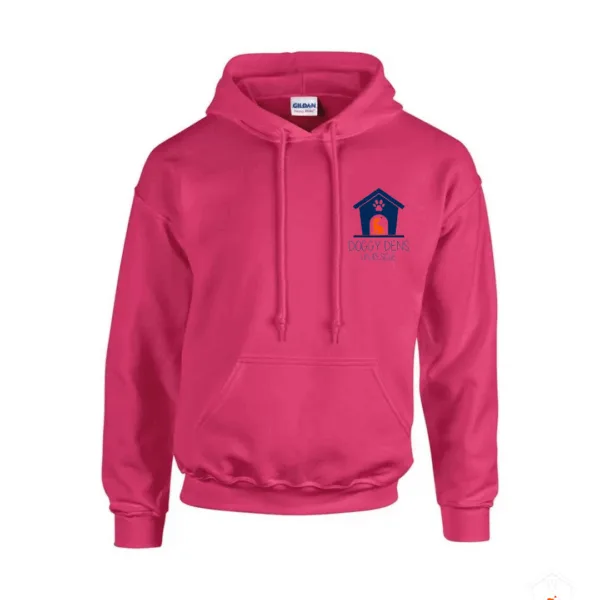 Deep Pink Hoodie Navy Logo