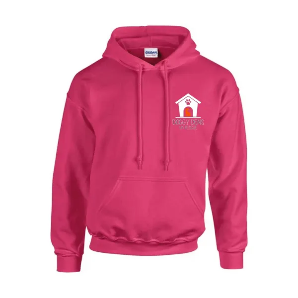 Deep Pink Hoodie White Logo