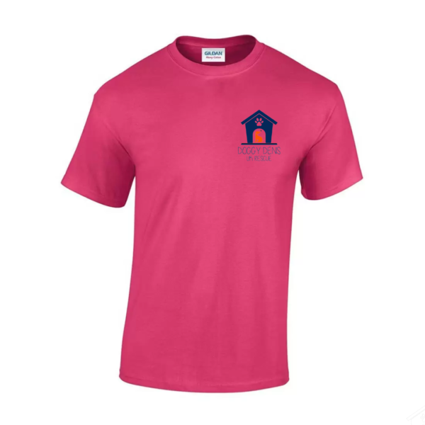 Deep Pink T Shirt Navy Logo