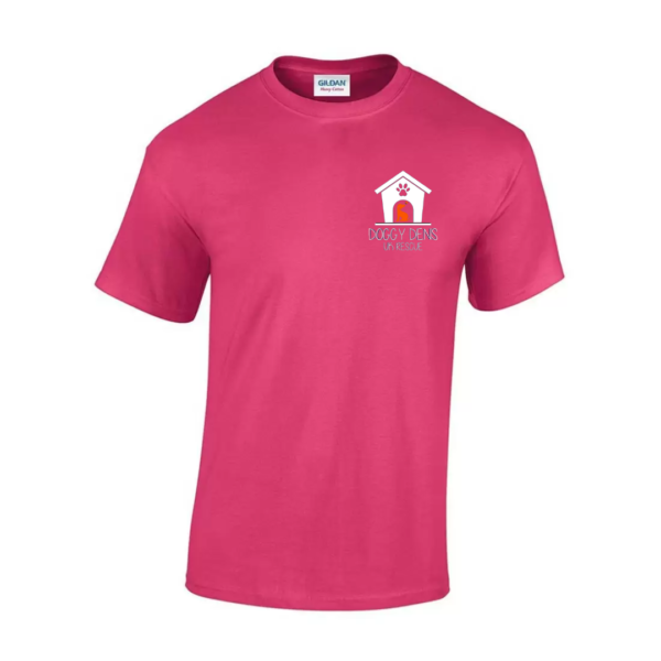 Deep Pink T Shirt White Logo