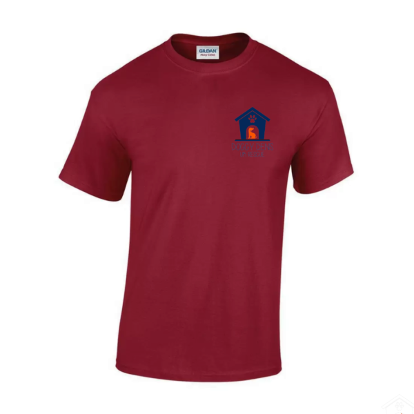 Maroon T Shirt Navy Logo