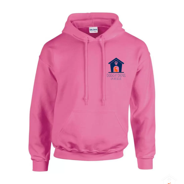 Medium Pink Hoody Navy Logo