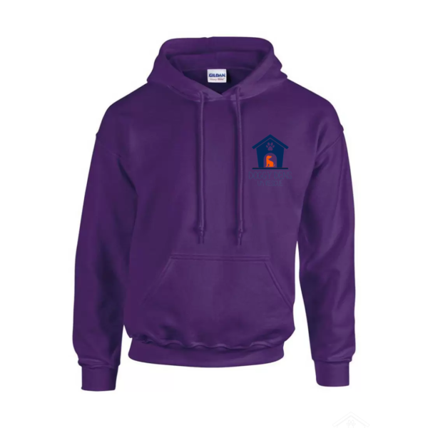 Purple Hoody Navy Logo