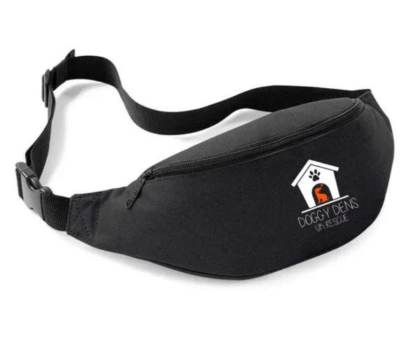 Black Belt Bag White Logo
