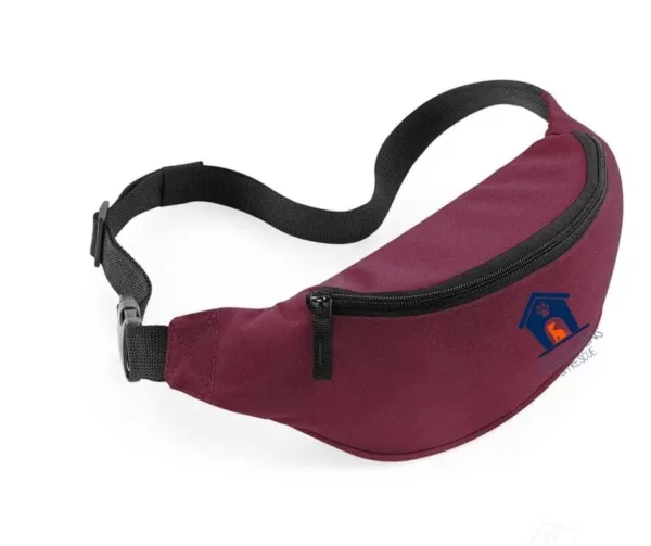 Burgundy Belt Bag Navy Logo