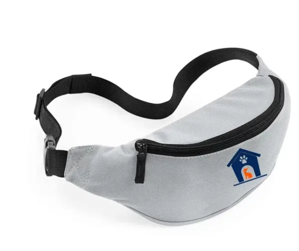 Grey Belt Bag Navy Logo